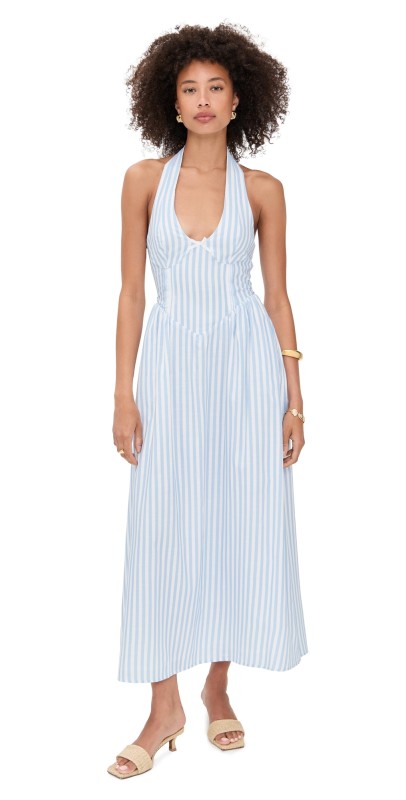 Seven Wonders Calianna Midi Dress Sky Blue Stripe