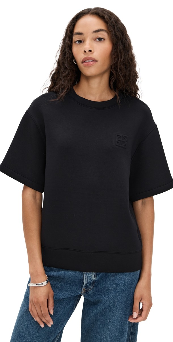 ANINE BING Framed Monogram Jadon Sweatshirt Black