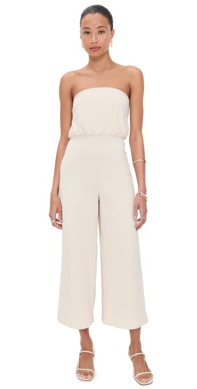 Susana Monaco Blouson Tube Jumpsuit Blanched Almond