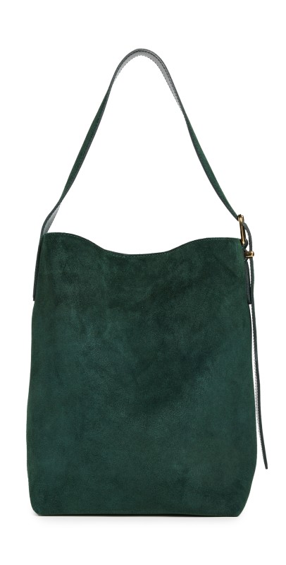 Madewell Essentials Bucket Tote Suede Luxury Forest Sued