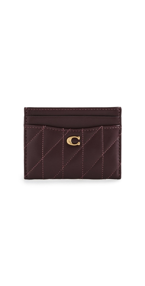 Coach Quilted Pillow Leather Essential Card Case B4/Black Currant