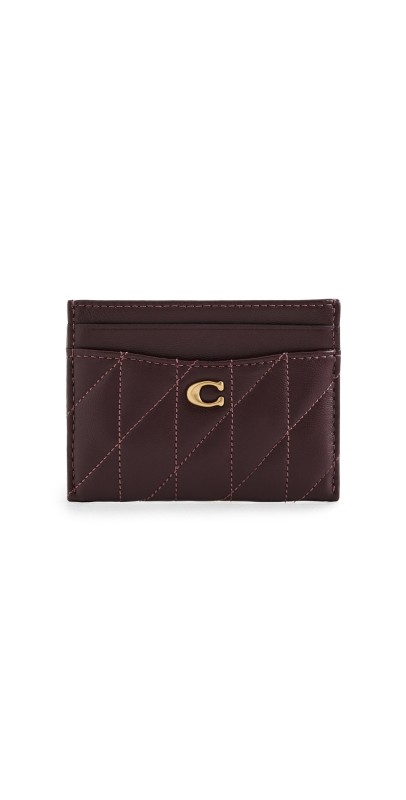 Coach Quilted Pillow Leather Essential Card Case B4/Black Currant