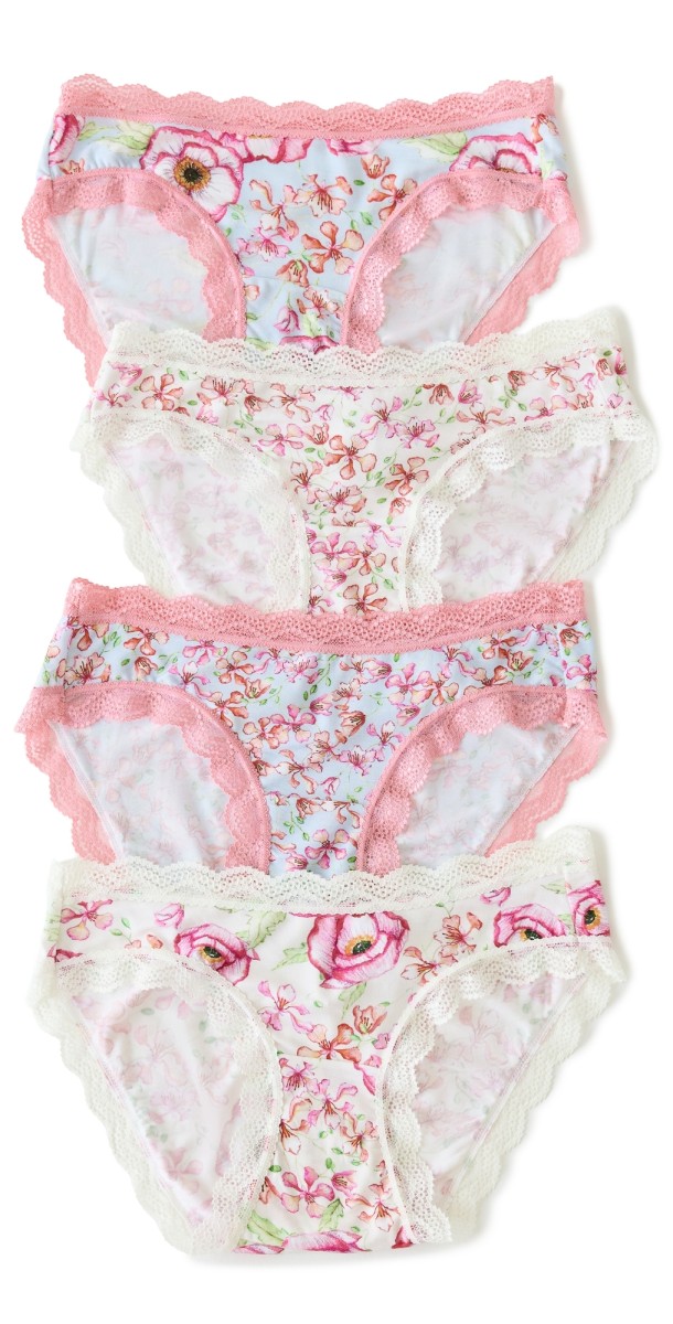 Stripe & Stare The Original Knicker Four Pack Pastel Poppy