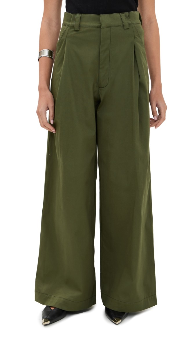 Kika Vargas Olympe Pants Olive Canvas Olive