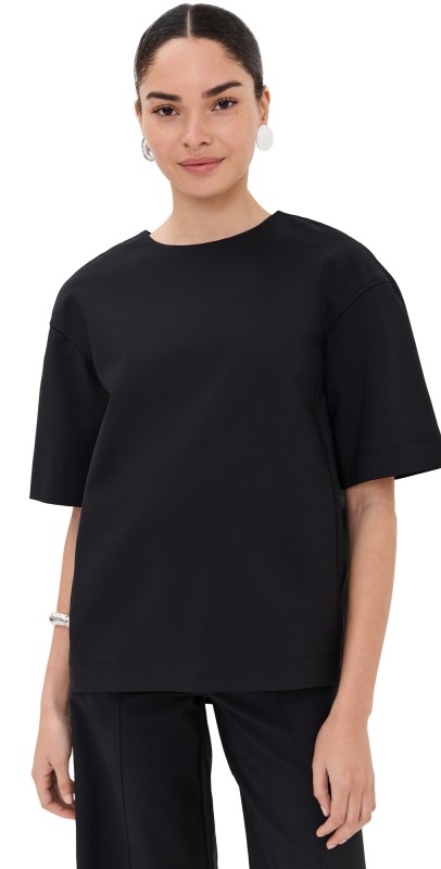 SIMKHAI Aude Short Sleeve Top Black