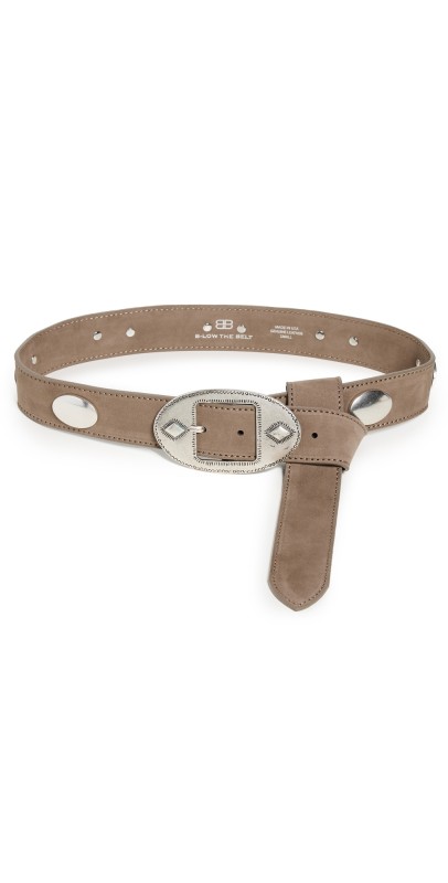 B-Low The Belt Tucker Concho Nubuck Belt Taupe Silver
