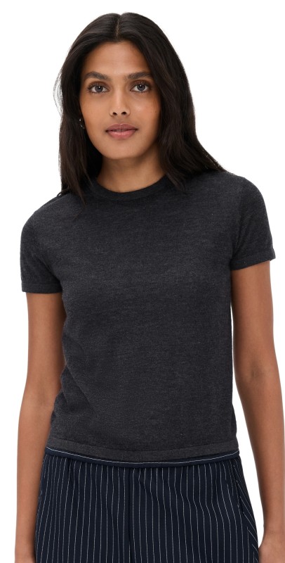 Renggli Cashmere Silk Knit Tee Licorice