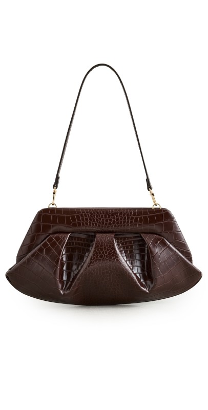 Themoire Emera Croco Bag Ebony
