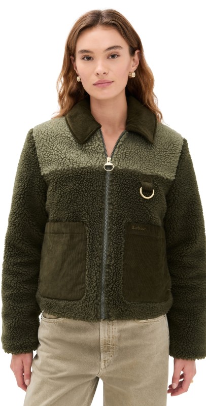 Barbour Malena Fleece Jacket Olive/Light Moss