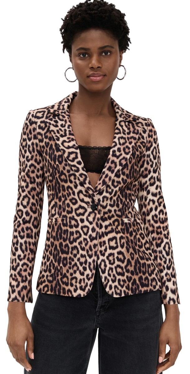 alice + olivia Macey Fitted Notch Collar Blazer Catwalk