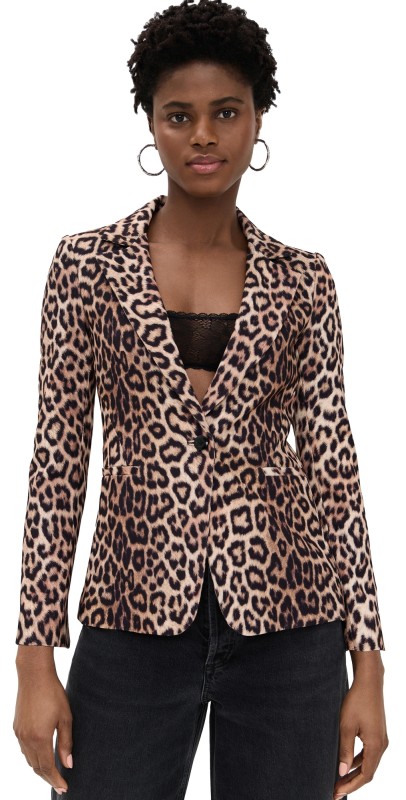 alice + olivia Macey Fitted Notch Collar Blazer Catwalk