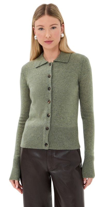 Le Kasha Fraga Cashmere Cardigan Moss Green