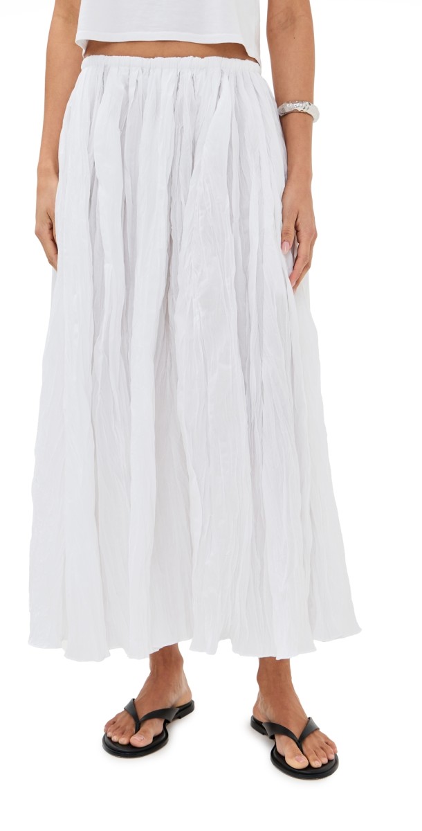 CO Plisse Skirt Optic White