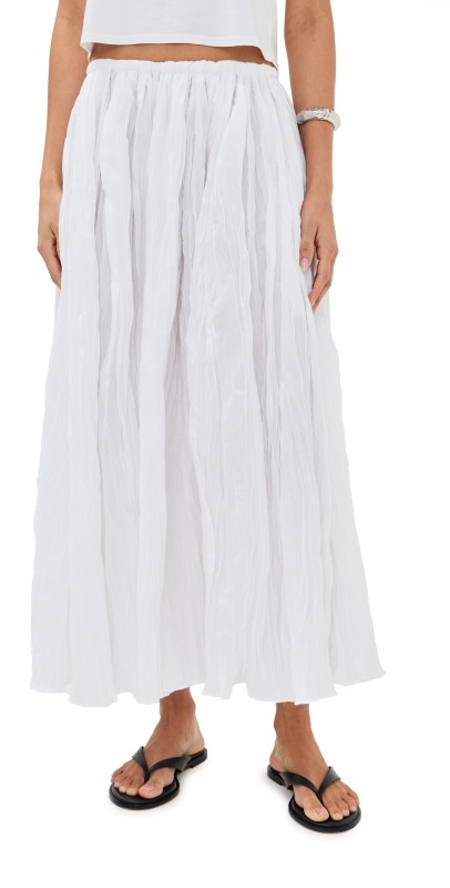 CO Plisse Skirt Optic White