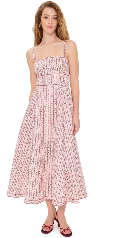 Hill House Home The Margot Dress Emma Ikat Stripe/Pink Multi