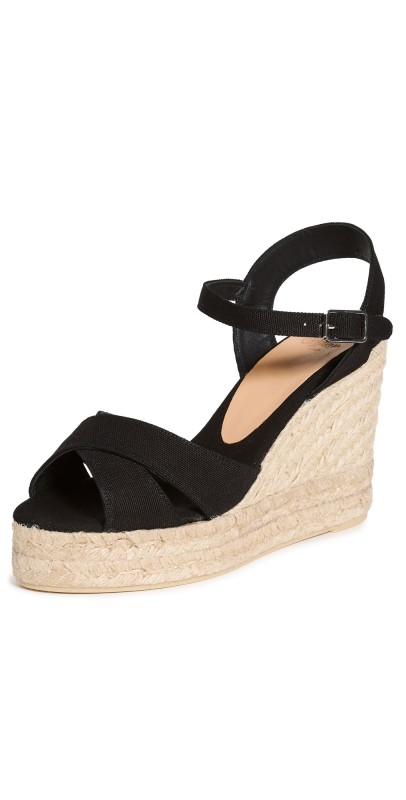 Castañer Blaudell Wedge Canvas Espadrilles Black