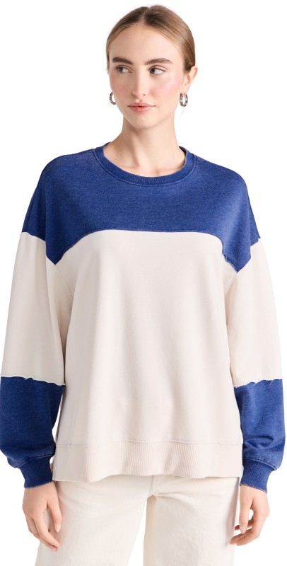 Z Supply Block Party Weekender Sweatshirt Sapphire Blue