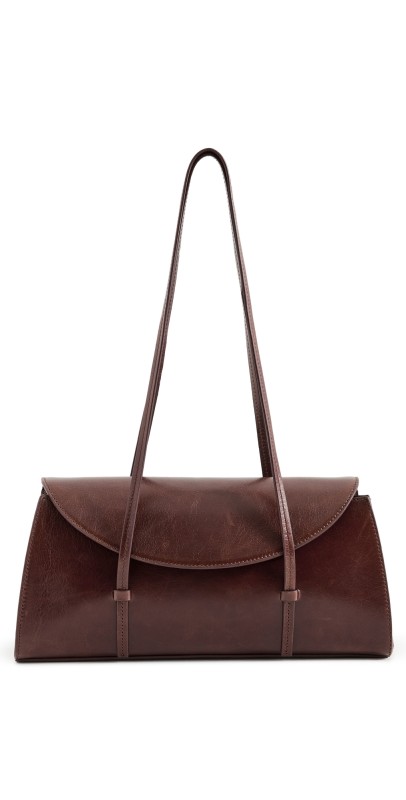 Reformation Elena Shoulder Bag Oxblood Leather
