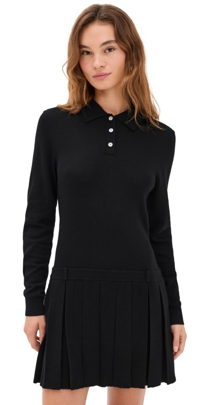 Sandy Liang Hague Sweater Dress Black