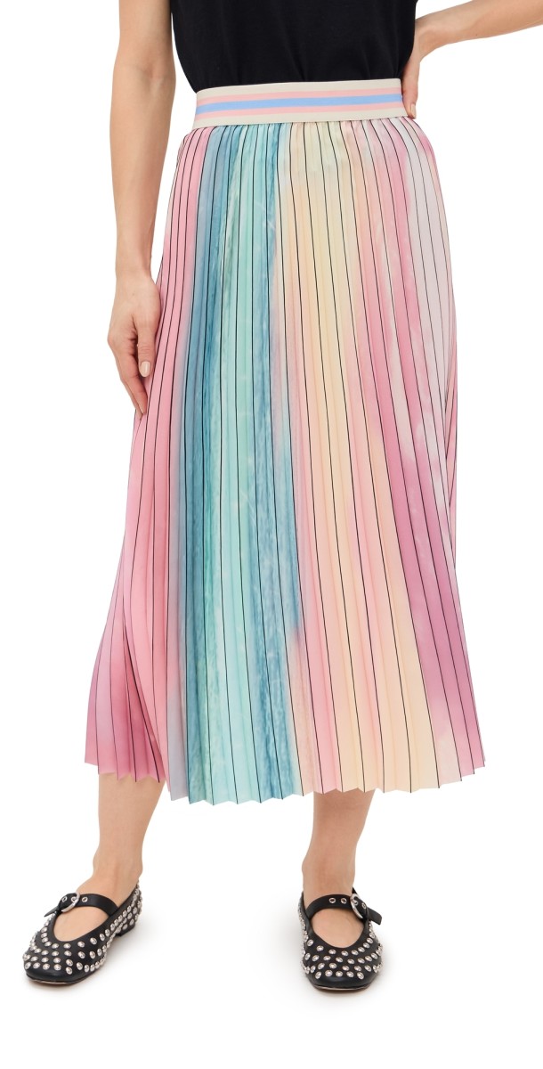 Le Superbe Scattered Clouds Pleated Skirt Sparkling Surf