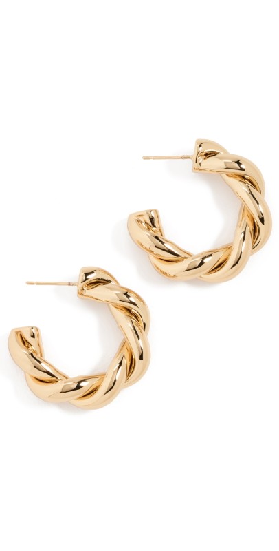 Jennifer Fisher Twisted Lilly Huggies Yellow Gold