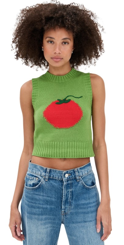 STAUD Pingo Sweater Vest Roma Leaf