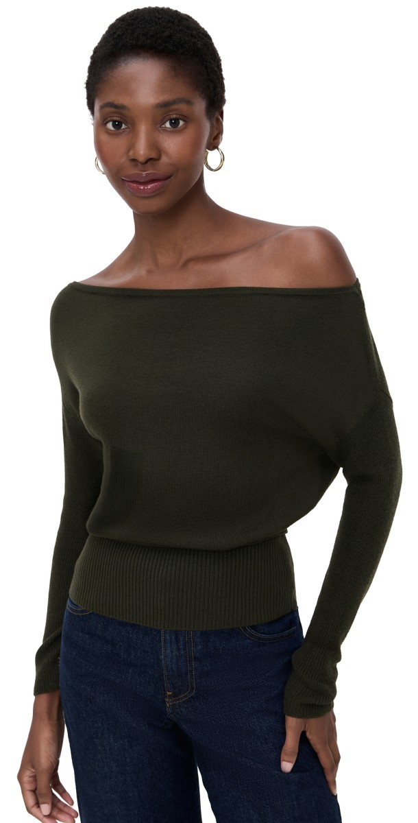 Ramy Brook Chance Sweater Deep Olive
