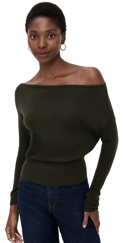 Ramy Brook Chance Sweater Deep Olive