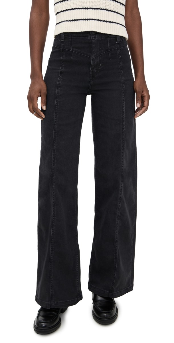 Free People Libre Wide Leg Jeans Cafe Noir