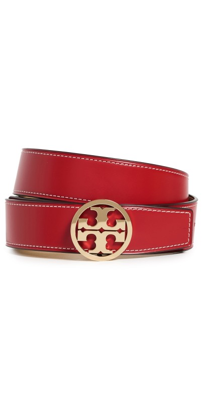 Tory Burch 1.5 Miller Smooth Reversible Belt Tory Red/Ginger Shortbread/Gol