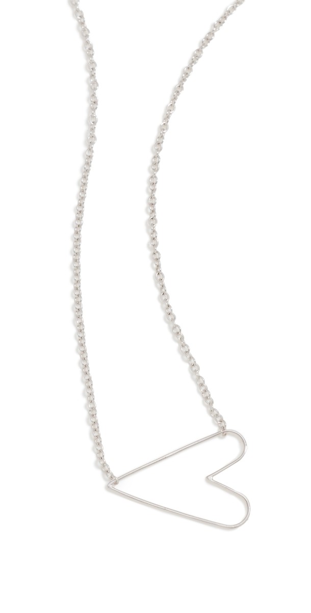 Zoe Chicco 14k White Gold Tiny Anchored Heart Necklace 14k White Gold