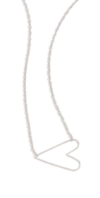Zoe Chicco 14k White Gold Tiny Anchored Heart Necklace 14k White Gold
