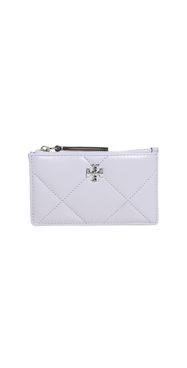 Tory Burch Kira Diamond Quilt Zip Card Case Purple Heather Laredo