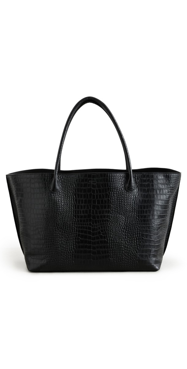 LIÉ STUDIO The Eva Weekend Tote Black Croc
