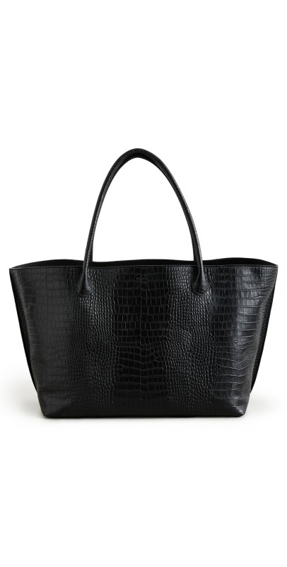 LIÉ STUDIO The Eva Weekend Tote Black Croc
