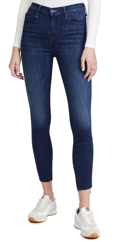MOTHER Stunner Zip Ankle Step Fray Jeans Cross Your Fingers