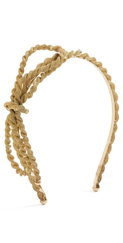 LELET NY Sasha Mesh Metal Headband Antique Gold