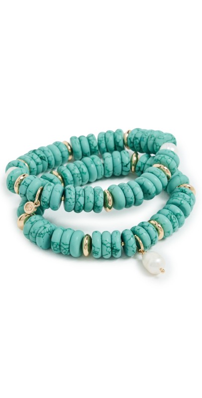 Ettika Amalfi Stretch Bracelet Set Turquois