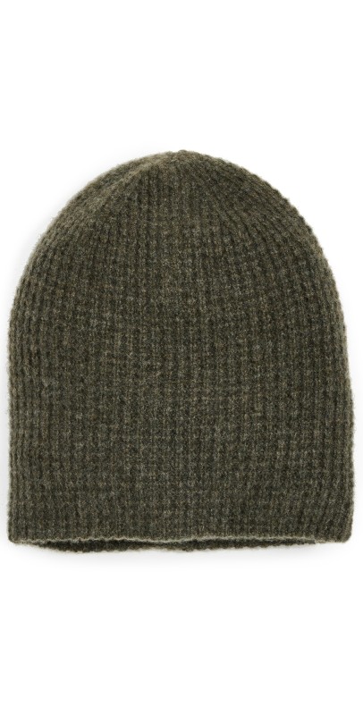 White + Warren Cashmere Waffle Beanie Thyme Heather