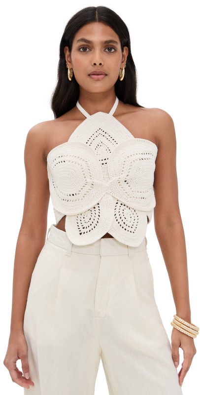 Cult Gaia Emelia Knit Top Off White