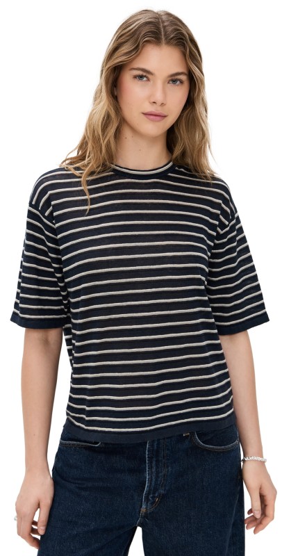 Theory Boyfriend Tee Nocturne Navy Multi