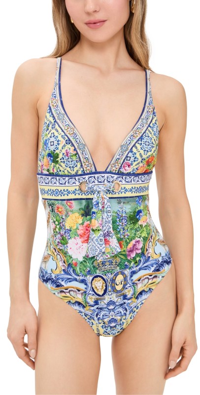 Camilla Eyelet Tie Tri One Piece Wall To Wall Wonders