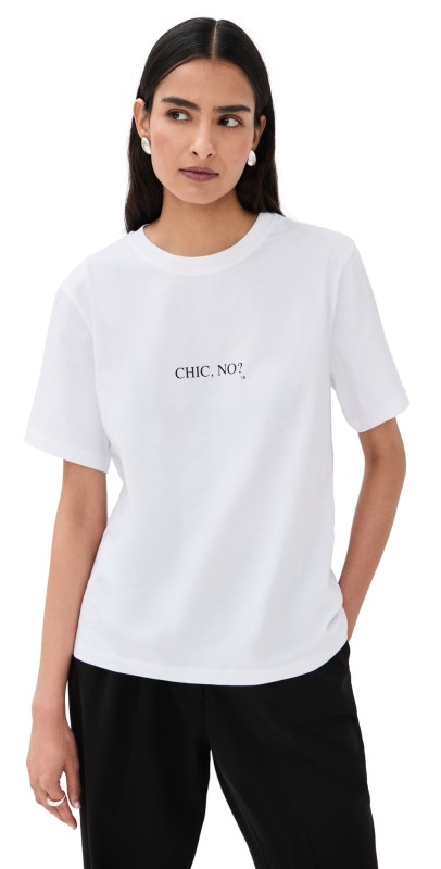 Victoria Beckham Classic Fit Slogan Tee White