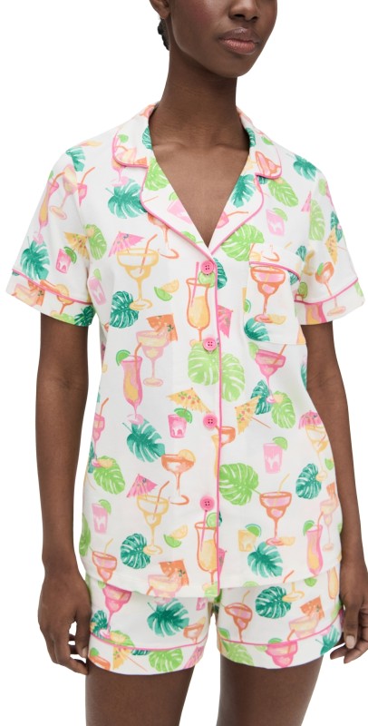BedHead PJs Cotton Jersey Knit Classic Shorty PJ Set Vacation Libations