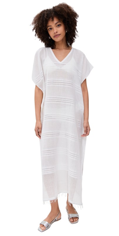 lemlem Abira Classic Caftan Whit