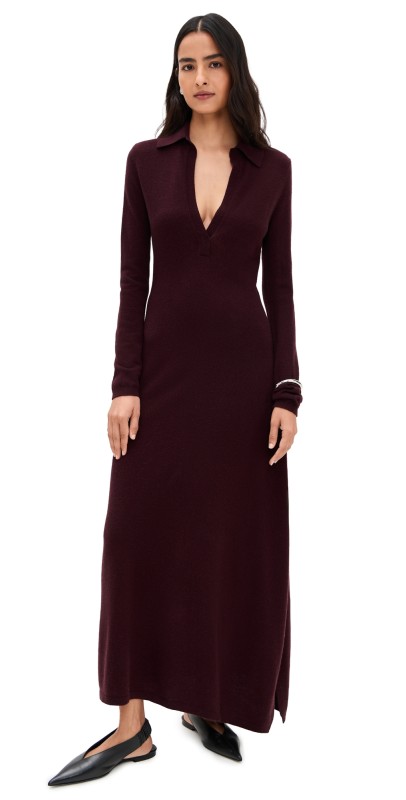AKNVAS Minerva Cashmere Wool Blend Dress Chocolate