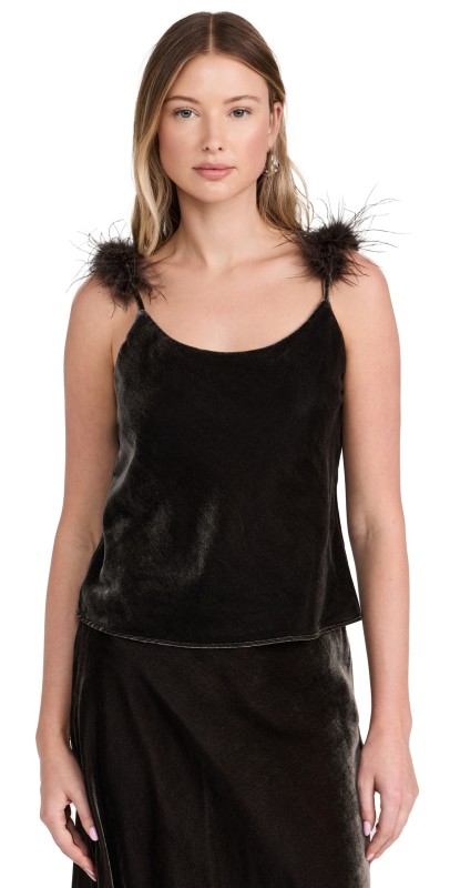 WAYF Sylvie Velvet Cami Dk Chocolate