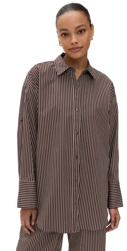 STAUD Sandbar Top Dark Oak Micro Stripe