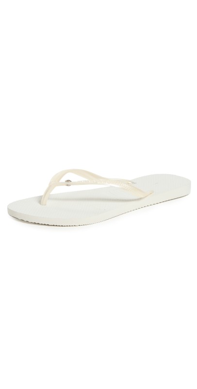 Havaianas Slim Crystal Flip Flops White