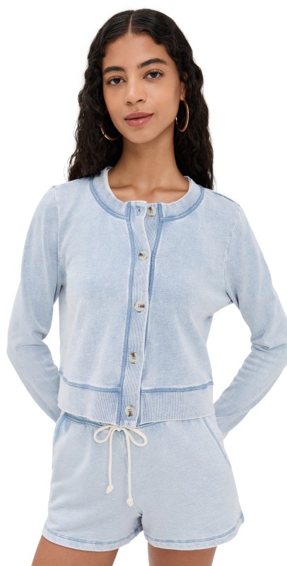 Z Supply Daily Knit Denim Cardigan Washed Indigo